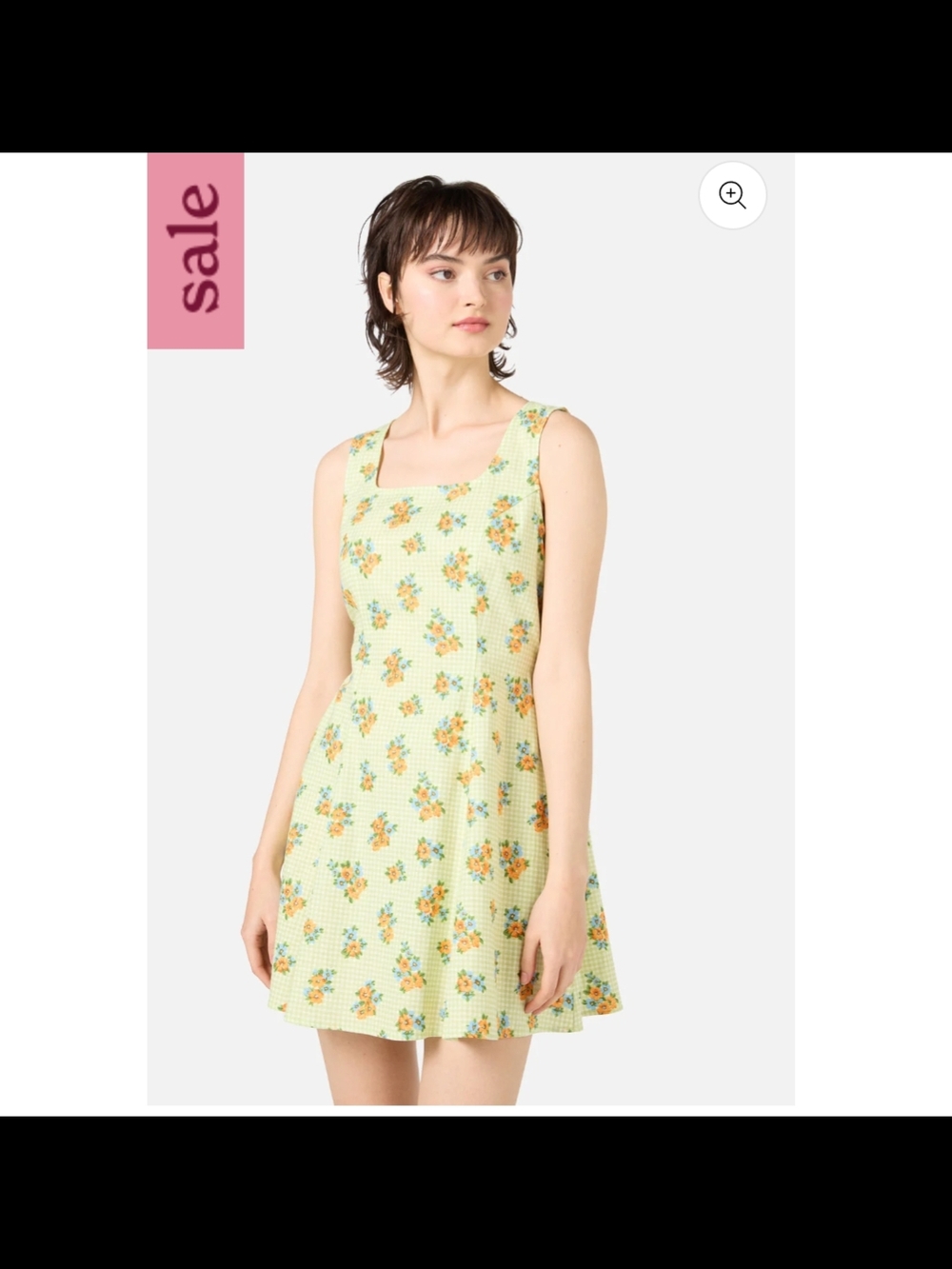 Yellow Floral Square-Neck Sundress
